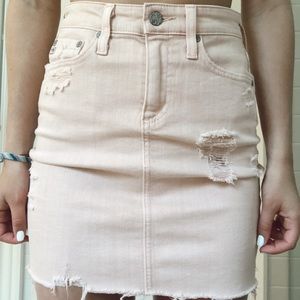 AGed Denim Pink Jean Skirt
